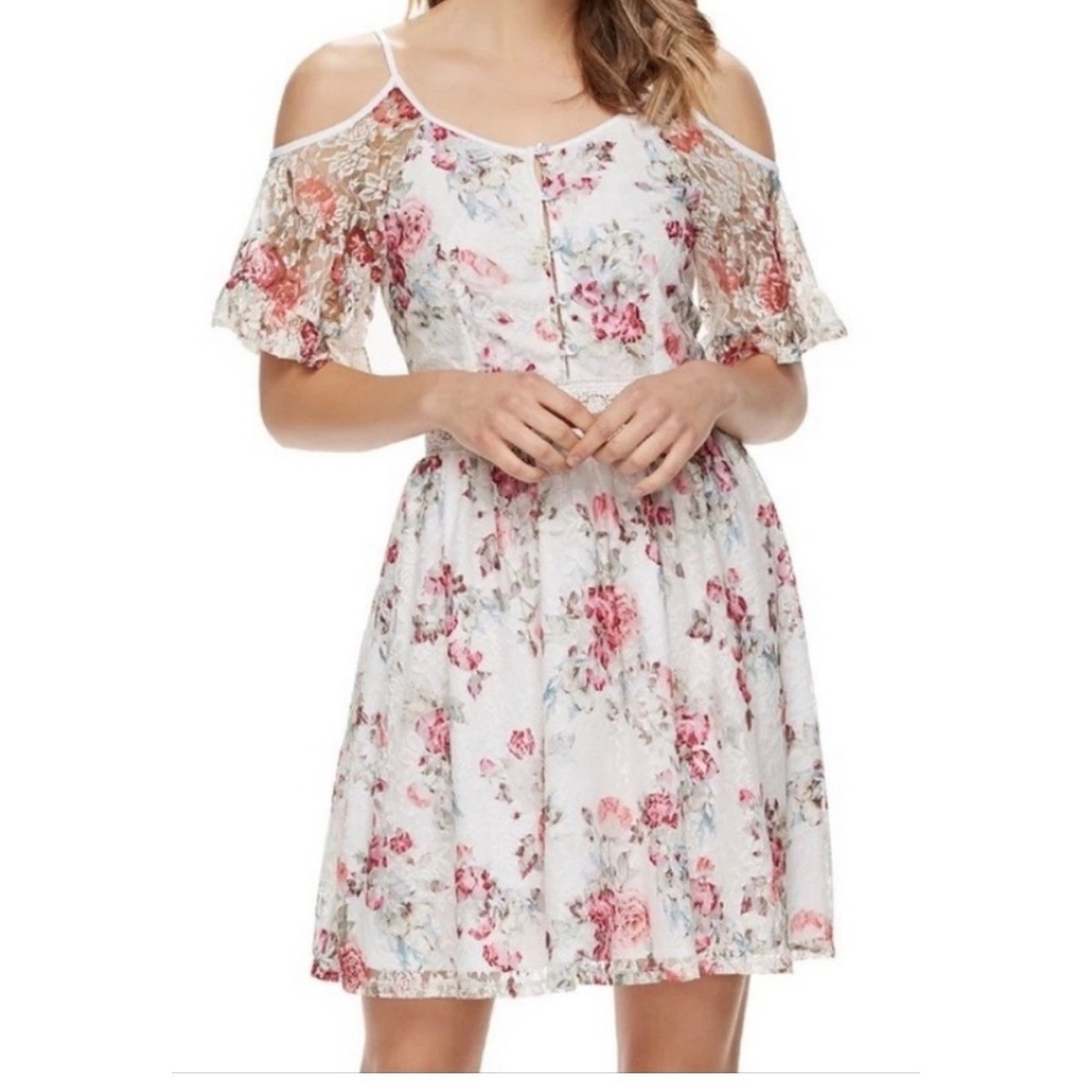 Disney Beauty and the Beast Lace Dress Large White Floral Princesscore Whimsical